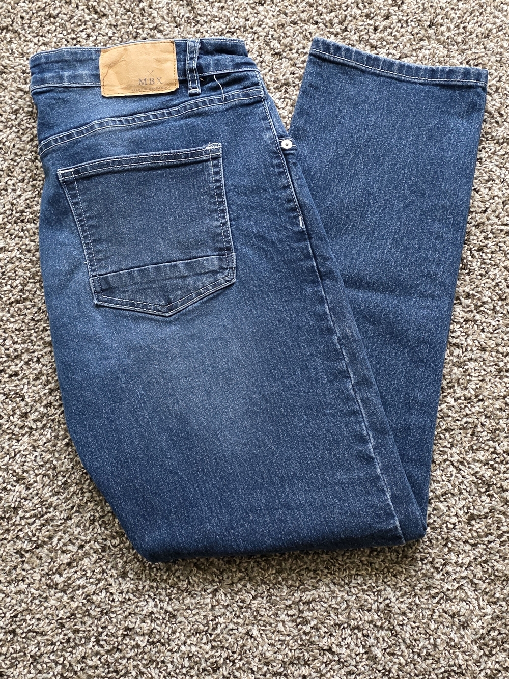 MBX Men's Dark Blue Straight-Leg Jeans
